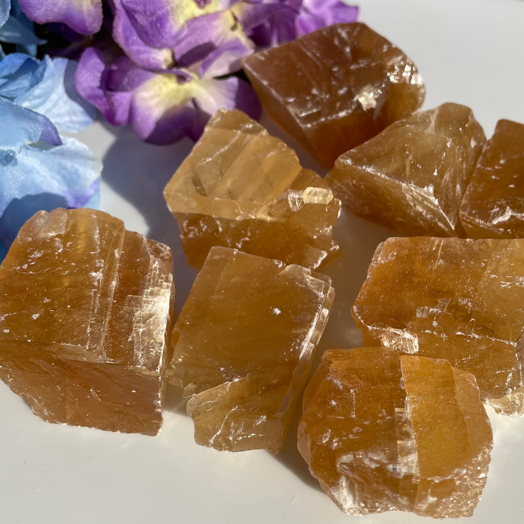 Raw Honey Calcite Chunks