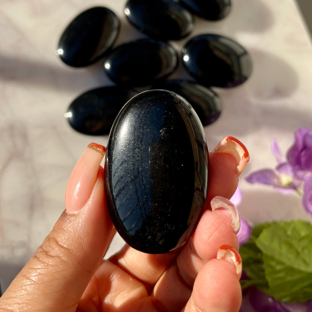 Black Obsidian Mini Palm Stone
